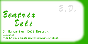 beatrix deli business card